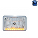 Gray ULTRALIT - 4" X 6" CRYSTAL HEADLIGHT WITH 9 LED POSITION LIGHT (Choose Color) (Choose Side) HEADLIGHT Amber / Low