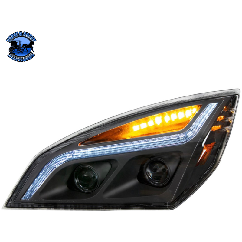 LED PROJECTION HEADLIGHT WITH LED POSITION LIGHT FOR 2018-2024 FREIGHTLINER CASCADIA (Choose Color) (Choose Side) LED Headlight Black / Driver's Side Dark Slate Gray