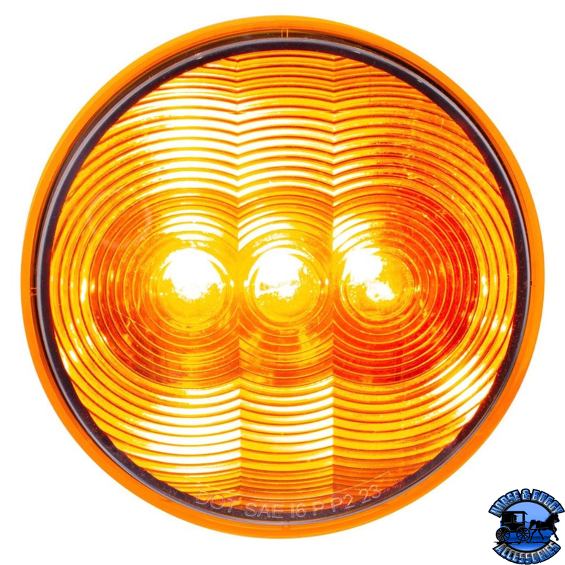3 LED 4" Round Light(Turn Signal)-Amber LED/Amber Lens #38063B