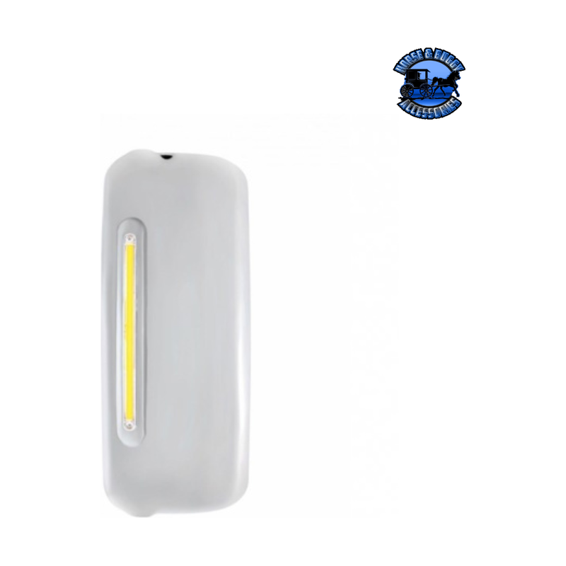 MIRROR COVER WITH 24 AMBER LED 12" GLOLIGHT FOR 2005+ FREIGHTLINER CENTURY/COLUMBIA (Choose Color) (Choose Side) Mirror Cover Clear / Driver's Side Light Gray