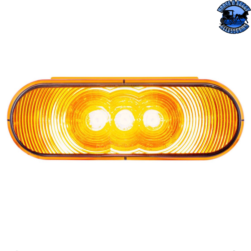 3 LED 6" Oval Light(Turn Signal)-Amber LED/Amber Lens #38066B