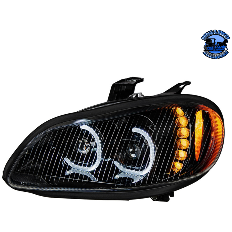 LED HEADLIGHT ASSEMBLY FOR 2003-2024 FREIGHTLINER M2 (Choose Color) (Choose Side) LED Headlight Black / Driver's Side Tan