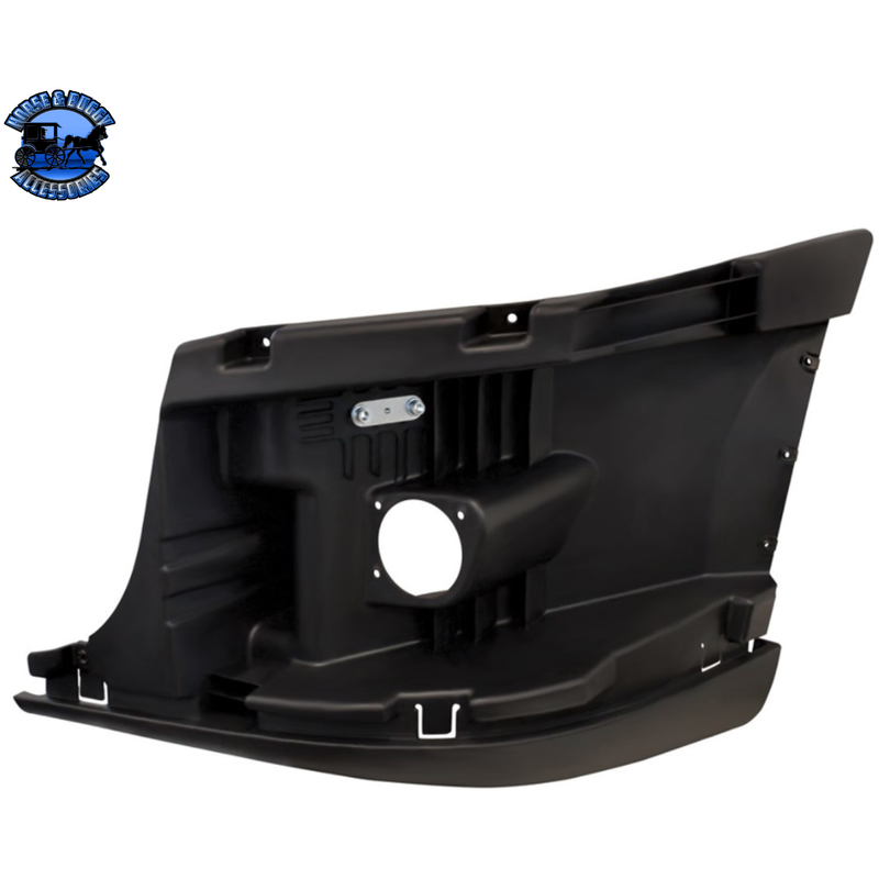 BUMPER END REINFORCEMENT WITH FOG LIGHT HOLE FOR 2008-2017 FREIGHTLINER CASCADIA (Choose Side) Bumper End Driver's Side Black