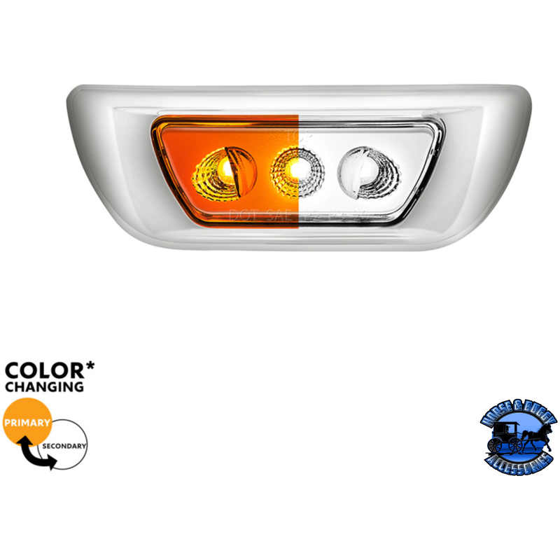 3 LED DOUBLE FURY CAB LIGHT FOR 2013-2021 KENWORTH T680 & 2012-2021 PETERBILT 579 (Choose LED Color) CAB LIGHT Amber and White Light Gray