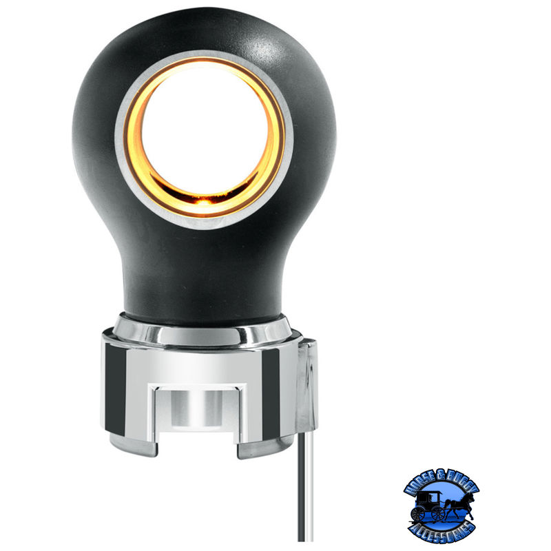 THREAD-ON CHARLOTTE STYLE GEARSHIFT KNOB WITH LED 13/15/18 SPEED ADAPTER  (Choose Finish)(Choose LED Color) Knob Chrome / Amber,Chrome / Blue,Chrome / White,Chrome / Red,Matte Black / Amber,Matte Black / Blue,Matte Black / White,Matte Black / Red Dark Slate Gray