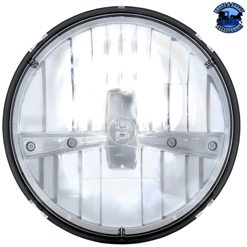ULTRALIT - 5 High Power LED 7" Dual Function Headlight - Chrome #31391 LED Headlight Light Gray