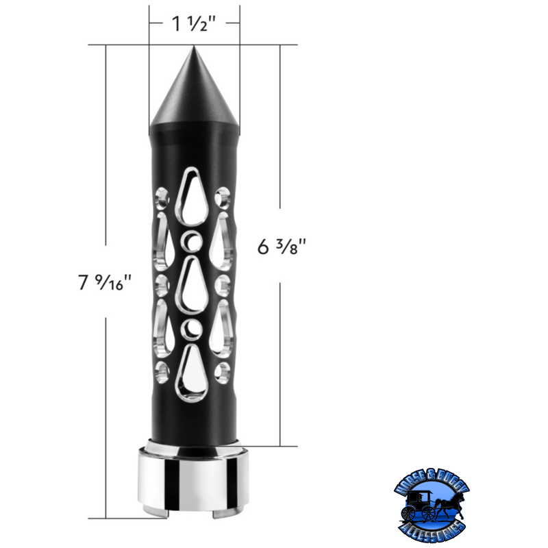 THREAD-ON BROOKLYN STYLE SPIKE GEARSHIFT KNOB WITH 9/10 SPEED ADAPTER - MATTE BLACK/VERTICAL #71201 Knob Light Gray