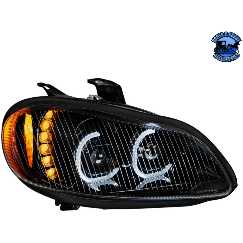 LED HEADLIGHT ASSEMBLY FOR 2003-2024 FREIGHTLINER M2 (Choose Color) (Choose Side) LED Headlight Black / Passenger's Side Tan
