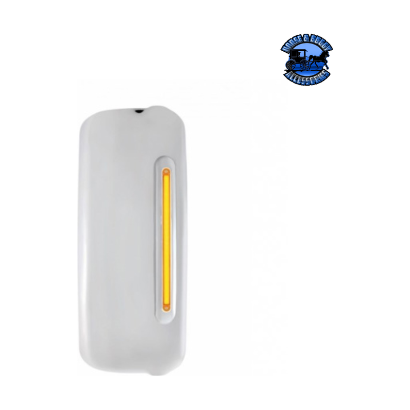 MIRROR COVER WITH 24 AMBER LED 12" GLOLIGHT FOR 2005+ FREIGHTLINER CENTURY/COLUMBIA (Choose Color) (Choose Side) Mirror Cover Amber / Passenger's Side Light Gray