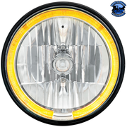 ULTRALIT - 7" CRYSTAL HEADLIGHT WITH LED HALO RING (Choose Color) HEADLIGHT Amber Light Gray