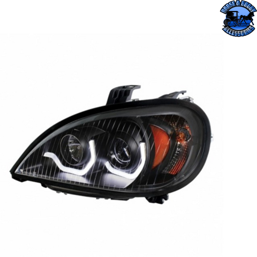 Dark Slate Gray PROJECTION HEADLIGHT WITH LED POSITION LIGHT FOR 2001-2020 FREIGHTLINER COLUMBIA (Choose Color) (Choose Side) HEADLIGHT Black / Driver's Side