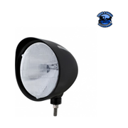 Black "Billet" Style Groove Headlight With Visor H6014 Bulb #32685 HEADLIGHT Gray