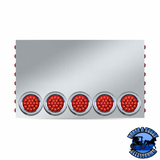 Gray Trux (20" Drop) LED Rear Center Panel 4" & 3/4" LEDs 304 Stainless Steel (choose color) REAR CENTER PANEL Red - Red Lens