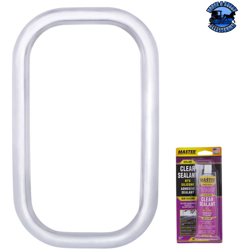 Chrome Exterior View Window Trim For Freightliner Classic (1989-2010) - Includes Adhesive #40946 Window Trim Light Gray