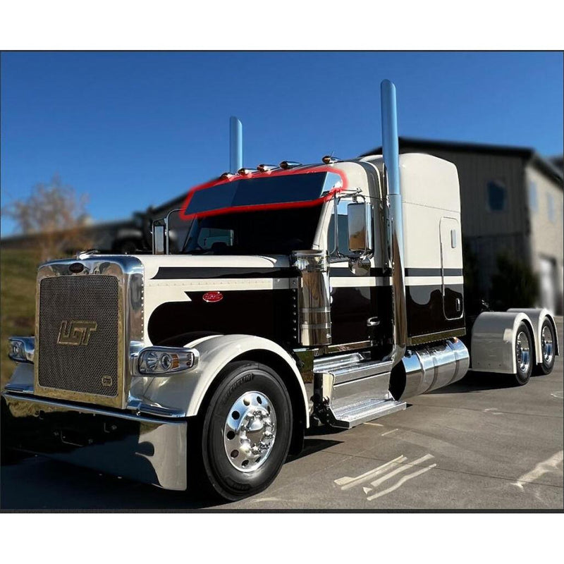 Iowa Customs Peterbilt (Kenworth T680, T880, W990) (Peterbilt 567, 579, 589) Visors (Mounts to Factory Visor Brackets) (Choose style) PETERBILT VISOR Ultra Cab / Bow Tie 14"x12",Ultra Cab / 12" Drop,Ultra Cab / 14" Drop,Flat Top Cab / Bow Tie 14"x12",Flat Top Cab / 12" Drop,Flat Top Cab / 14" Drop Dark Slate Gray