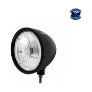 Black "Billet" Style Groove Headlight 9007 Bulb With Amber LED Halo Rim #32669 HEADLIGHT Light Gray