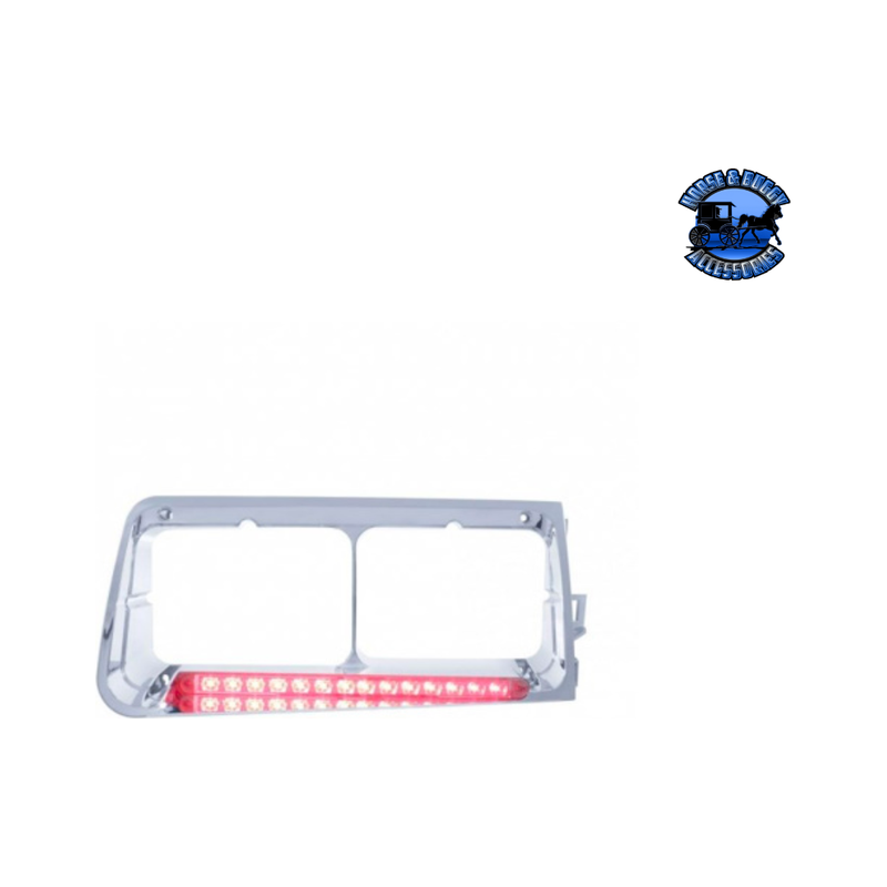 14 LED HEADLIGHT BEZEL WITH COLOR LED FOR 1989-2009 FREIGHTLINER FLD (Choose Color) (Choose Side) LED Headlight Bezel Red / Passenger's Side Thistle