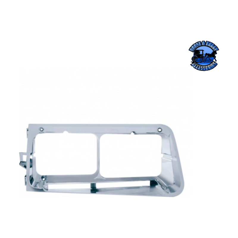 HEADLIGHT BEZEL WITH LED CUTOUT FOR 1989-2009 FREIGHTLINER FLD (Choose Side) Headlight Bezel Passenger's Side Light Steel Blue