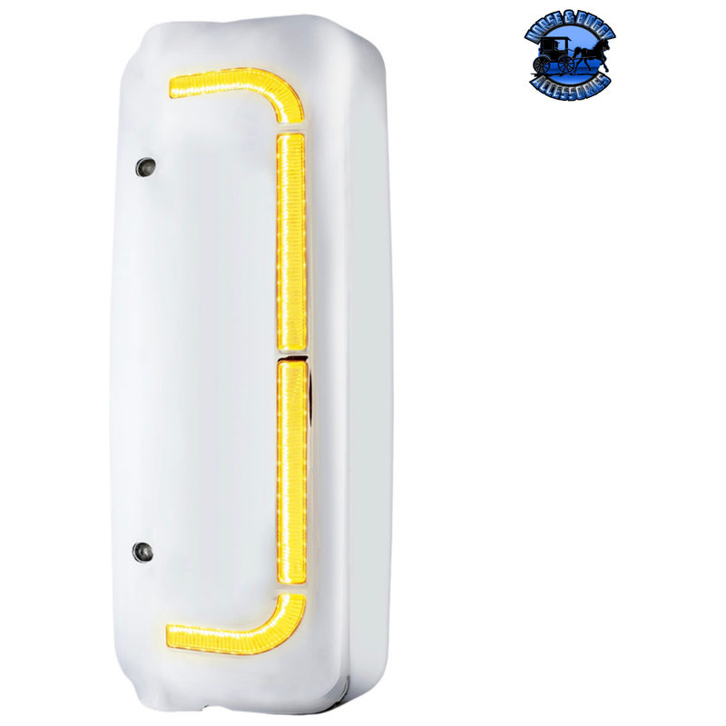 48 LED CHROME MIRROR COVER WITH SEQUENTIAL LED FOR FL CENTURY (2005-2010) & COLUMBIA (2005-2020) (Choose Side) LED Mirror Cover Driver's Side Lavender