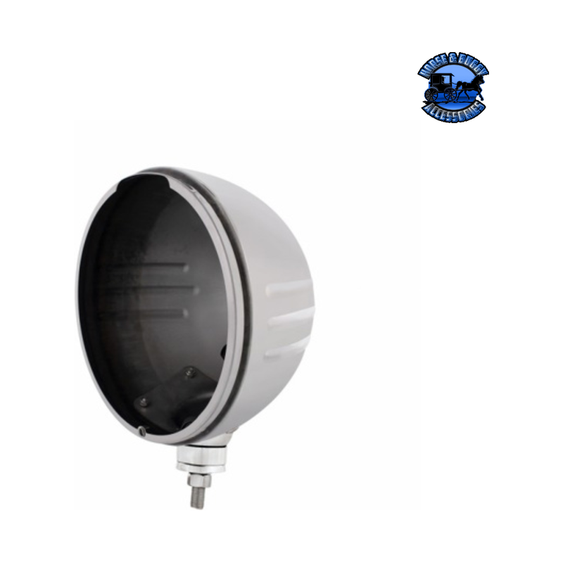 Stainless Steel Embossed Stripe Headlight Housing Only - No Rim #30374 Headlight Housing Gray