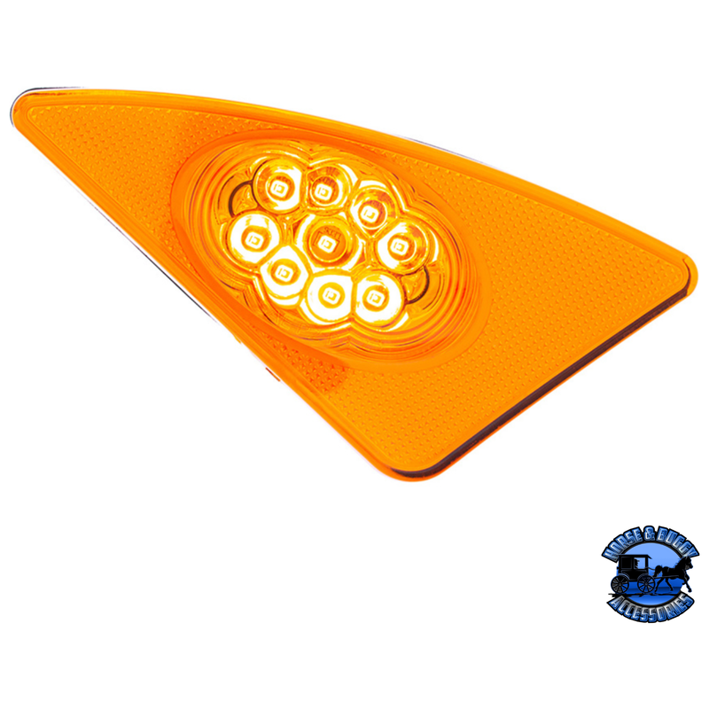 9 LED COMPETITION SERIES FENDER LIGHT FOR 2007-2017 KENWORTH T660 (Choose Side) (Choose Lens) FENDER LIGHT Passenger's Side / Amber Dark Orange