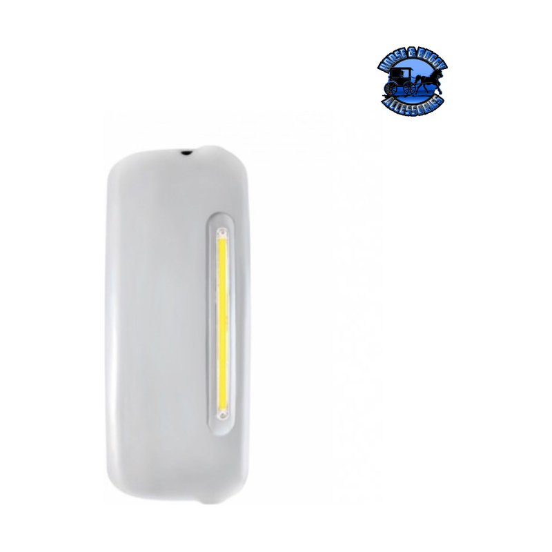 MIRROR COVER WITH 24 AMBER LED 12" GLOLIGHT FOR 2005+ FREIGHTLINER CENTURY/COLUMBIA (Choose Color) (Choose Side) Mirror Cover Clear / Passenger's Side Light Gray