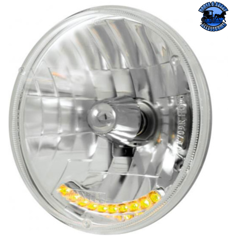 ULTRALIT - 7" Crystal Headlight With 10 Amber LED Position Lights #S2010LED LED Headlight Gray
