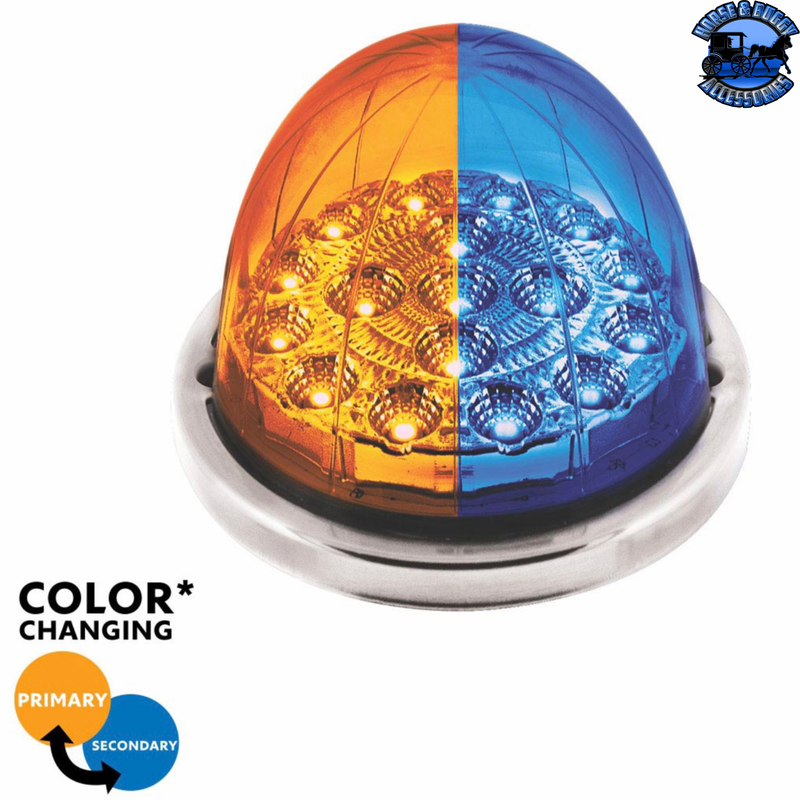 17 LED Watermelon Double Fury Light Flush Mount Kit With Low Profile SS Bezel (Choose LED Color)