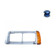 HEADLIGHT BEZEL WITH TURN SIGNAL FOR 1989-2009 FREIGHTLINER FLD (Choose Side) Headlight Bezel Driver's Side Light Steel Blue