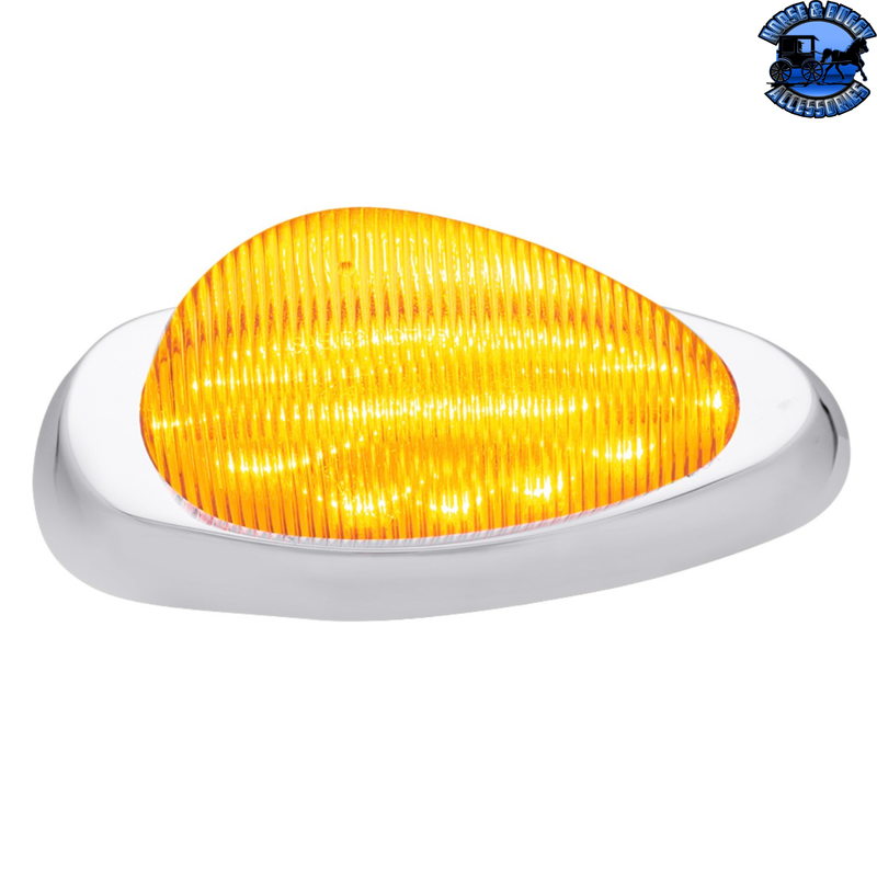 39166 15 LED Sleeper Light With Bezel For Freightliner (Clearance/Marker) - Amber LED/Amber Lens (Pair) #39166