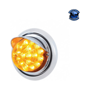 FRONT BUMPER LIGHT WITH 17 AMBER LED REFLECTOR LIGHT & VISOR FOR FREIGHTLINER COLUMBIA (Choose Color) Front Bumper Light Amber Light Gray