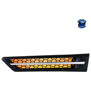 HOOD AIR INTAKE GRILLE WITH LED FOR 2018-2024 FREIGHTLINER CASCADIA 126 (Choose Color) (Choose Side) Air Intake Amber LED / Driver's Side Black