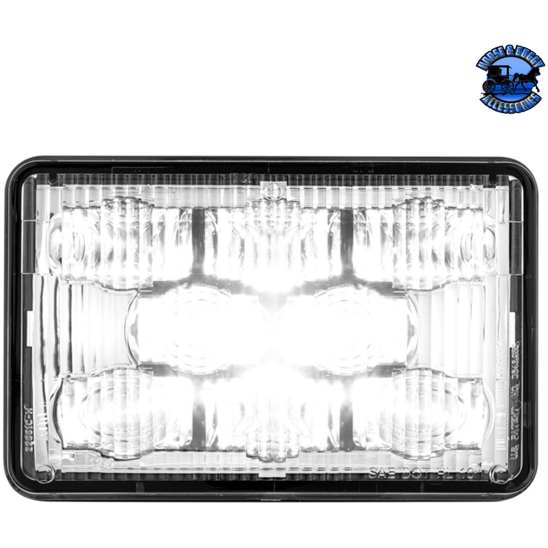 ULTRALIT - 8 HIGH POWER LED 4" X 6" HEADLIGHT (Choose High or Low) LED Headlight High Light Gray