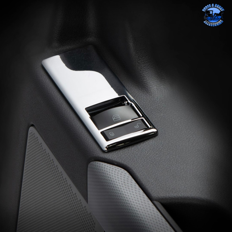 CHROME DOOR SWITCH COVER FOR 2018-2024 FREIGHTLINER CASCADIA (Choose Side) Door Switch Covers Driver's Side / Power Window Mirror & Door Lock,Driver's Side / Power Window & Mirror,Passenger's Side / Power Window & Door Lock,Passenger's Side / Power Window Dark Slate Gray