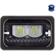 ULTRALIT - HEATED 4" X 6" LED HEADLIGHT WITH GLASS LENS & ALUMINUM HOUSING (Choose Color) (Choose High or Low) Heated LED Headlight Chrome / Low Beam,Chrome / High Beam,Black / Low Beam,Black / High Beam Dark Slate Gray