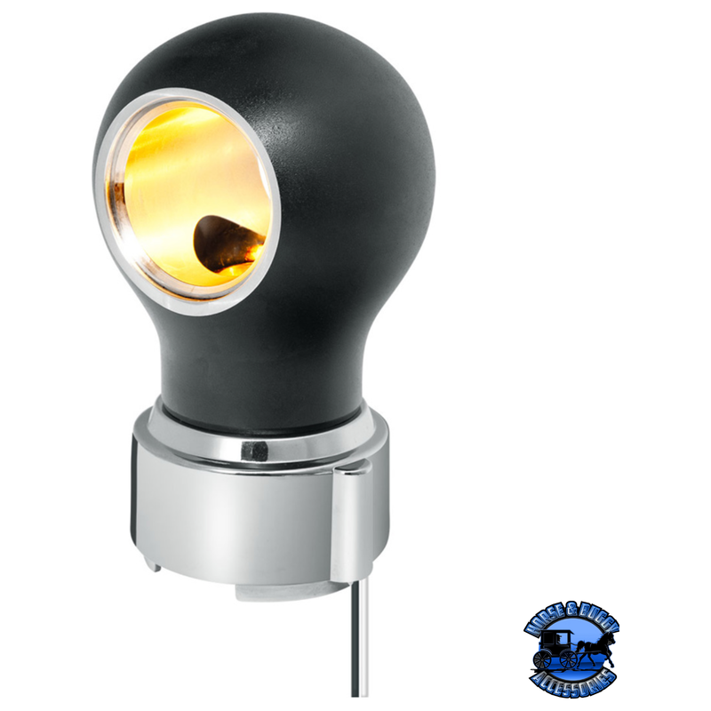 THREAD-ON CHARLOTTE STYLE GEARSHIFT KNOB WITH LED 9/10 SPEED ADAPTER  (Choose Finish)(Choose LED Color) Knob Matte Black / Amber Wheat