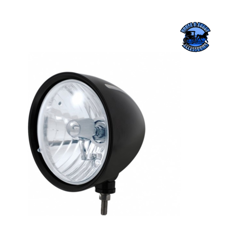 Black "Billet" Style Groove Headlight Crystal H4 Bulb #32666 HEADLIGHT Light Gray