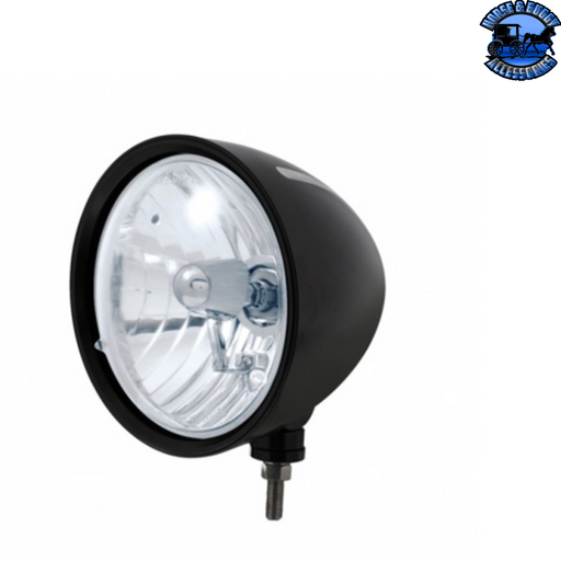 Light Gray Black "Billet" Style Groove Headlight Crystal H4 Bulb #32666 HEADLIGHT
