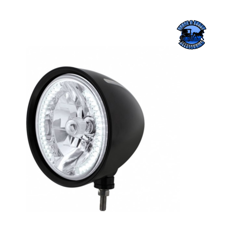 Black "Billet" Style Groove Headlight H4 Bulb With 34 White LED #32668 HEADLIGHT Dark Slate Gray