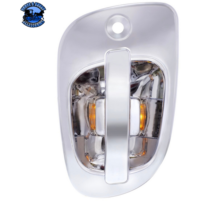 Light Gray 6 AMBER LED CHROME DOOR HANDLE COVER FOR 2008-2017 FREIGHTLINER CASCADIA (Choose Side) LED DOOR HANDLE COVER Driver's Side