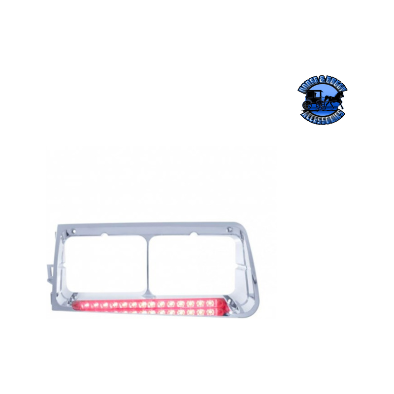 14 LED HEADLIGHT BEZEL WITH COLOR LED FOR 1989-2009 FREIGHTLINER FLD (Choose Color) (Choose Side) LED Headlight Bezel Red / Driver's Side Thistle