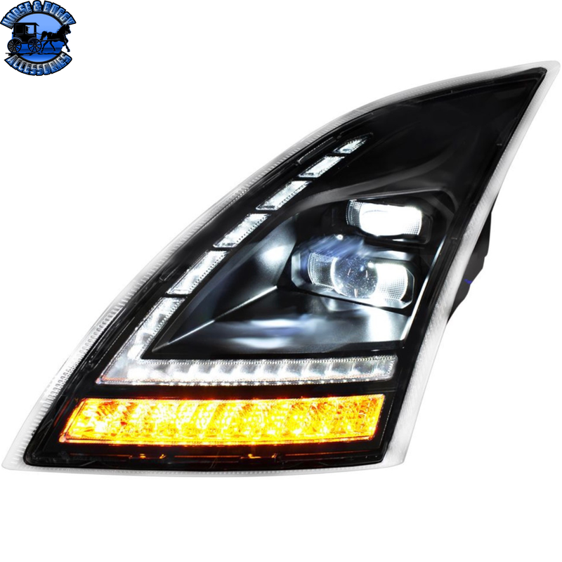 Full LED Headlight With LED Turn Signal and DRL For 2018-2024 Volvo VNL (Choose Side)