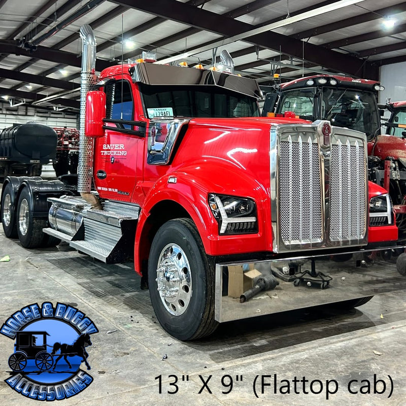 Peterbilt & Kenworth (No Drill) OEM Bracket Mount 2.1M Cab Visors (Choose Size) 589,567,579,t680,t880,w990