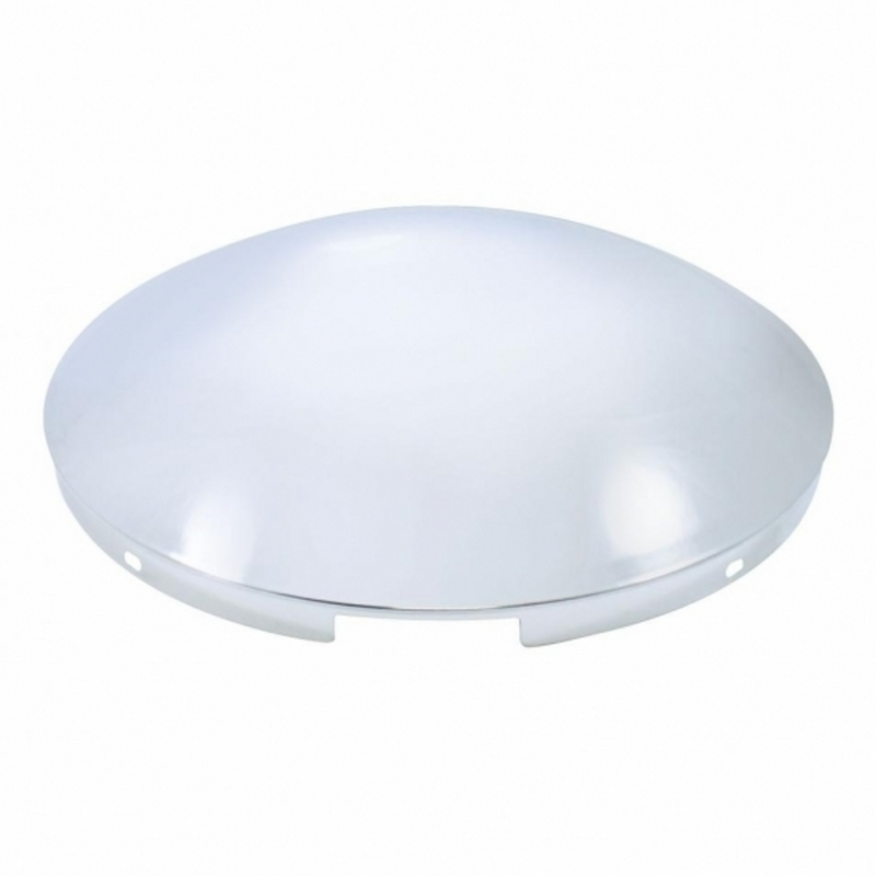 4 Even Notched Stainless Steel Dome Front Hub Cap - 7/16" Lip