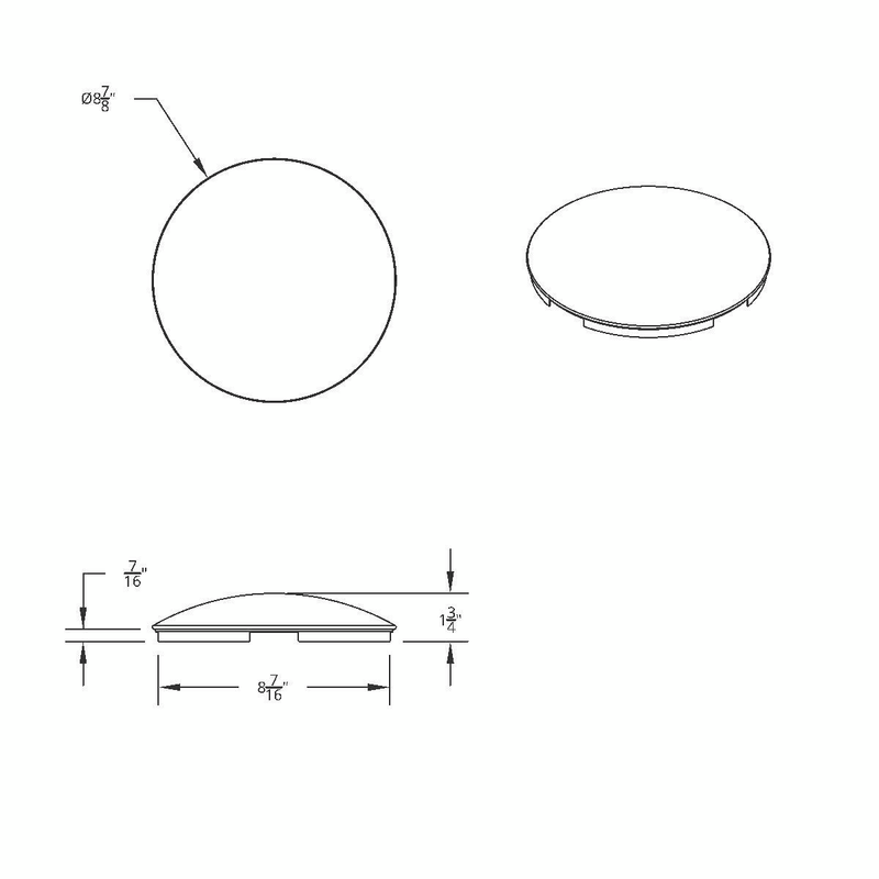 4 Even Notched Stainless Steel Dome Front Hub Cap - 7/16" Lip