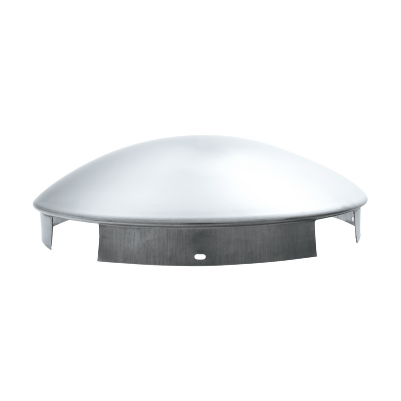 4 Even Notched Stainless Steel Dome Front Hub Cap - 1" Lip