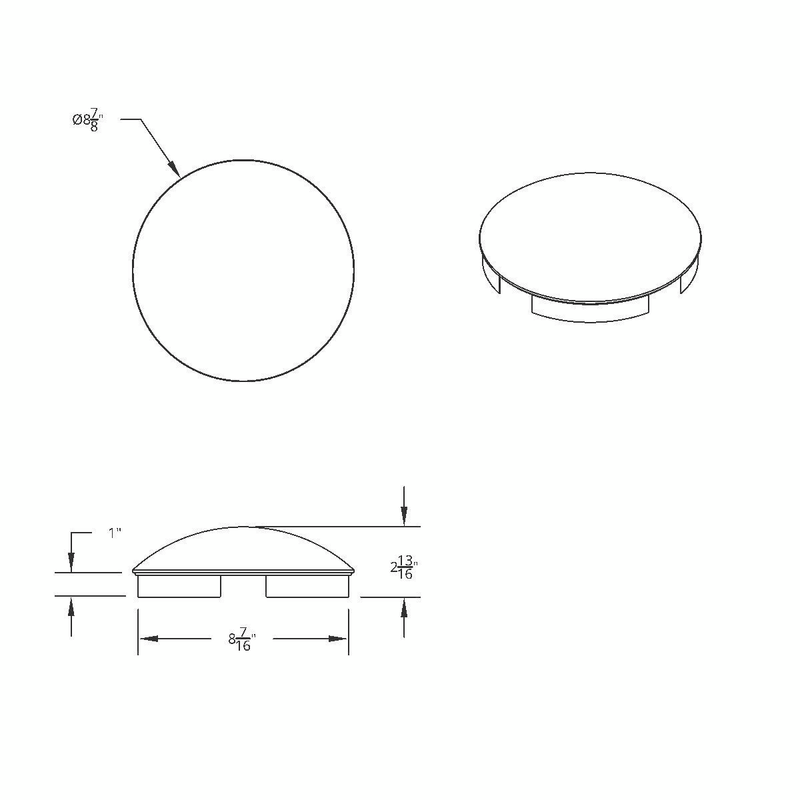 4 Even Notched Stainless Steel Dome Front Hub Cap - 1" Lip