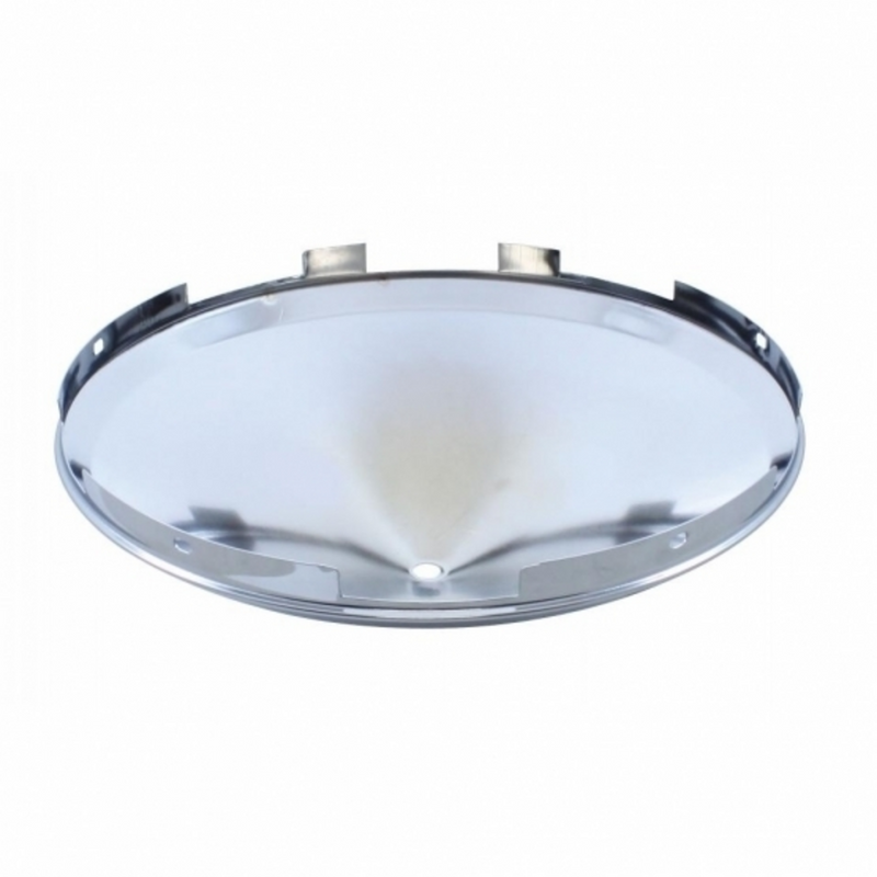 6 Uneven Notched Stainless Front Hub Cap With Iron Cross Spinner - 7/16" Lip
