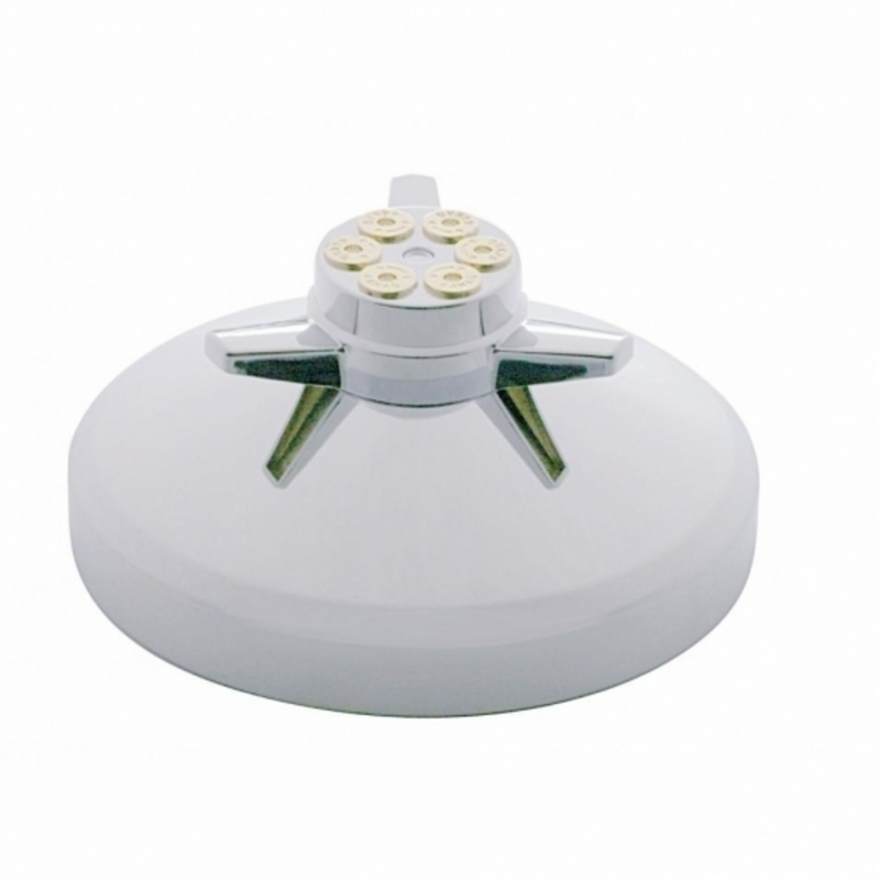 8" 304 Stainless Rear Hub Cap With Gun Cylinder Spinner