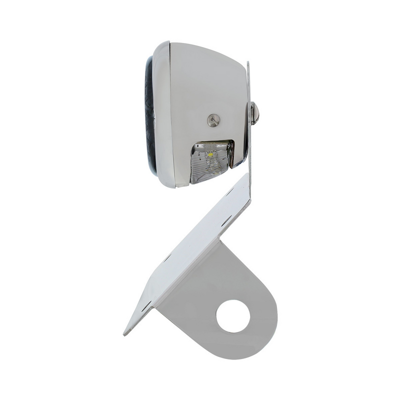 Chrome Horizontal Side Mount License Bracket With 1933-36 Ford Style LED Tail Light